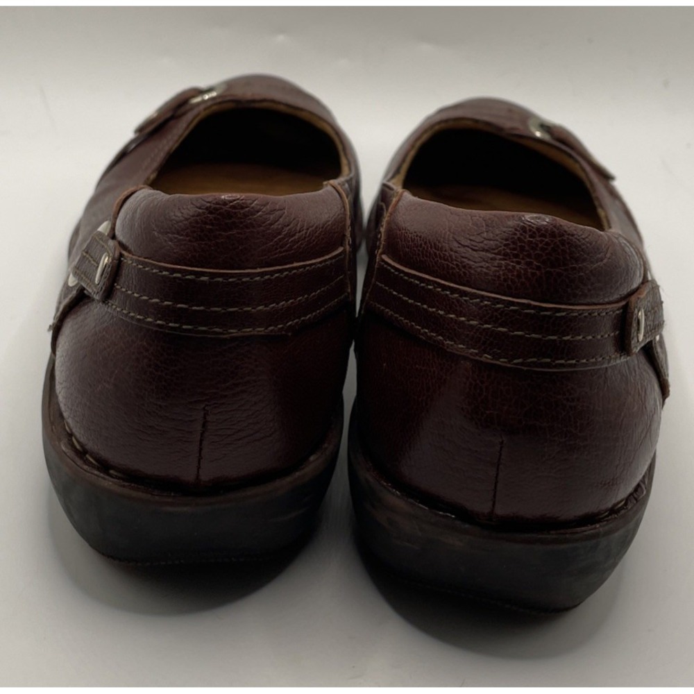 Montana Artisan Crafted Burgundy Leather Wedge Heel Flats Women's Size 9 M - Picture 5 of 12